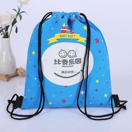China Blue Sports Drawstring Bags Personalized , Small Promotional Drawstring Sportpack supplier