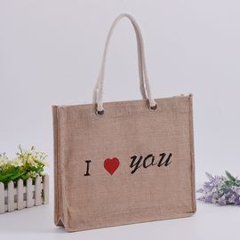 China Washable Personalized Jute Beach Bags / Mini Jute Gift Bags With Handles supplier