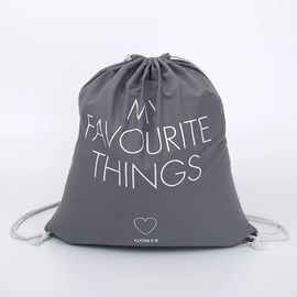 China Fashionable Gray Cotton Canvas Drawstring Bag For Packing And Shopping supplier