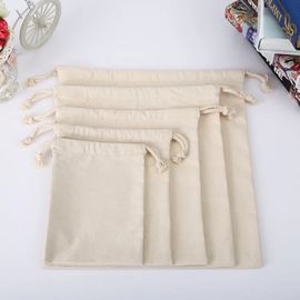 China Colorful Natural Cotton Canvas Drawstring Bag With Long Hardness Rope supplier