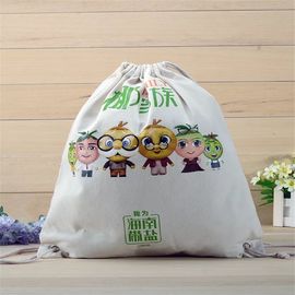 China Beautiful Embroidery Cotton Canvas Drawstring Bag Customized Size And Color supplier