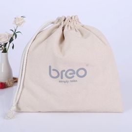 China White Personalised Drawstring Bag , Square Mini Canvas Drawstring Bags supplier