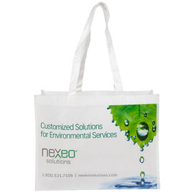 China Green And White Polypropylene Tote Bags Durable Even Washed By Hand supplier
