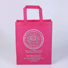 China Pink Grocery Non Woven Fabric Bags Heat Transfer Printing OEM Design supplier
