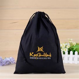 China Black 100 Cotton Promotional Gift Bags With Silk Screen Printing Hot Stamping supplier