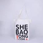 China Small Black And White Canvas Tote Bag / 10oz Luxury Personalized Tote Bags company