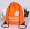 Eco Friendly Orange Sports Drawstring Backpacks For Athlete Packing And Fitting supplier
