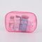 Pink Makeup PVC Plastic Bag With Magic Tape And String Craft Sewing Surface supplier