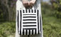 Zebra Crossing Cotton Tote Bags / Durable Fashion Canvas Grocery Bags supplier