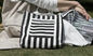 Zebra Crossing Cotton Tote Bags / Durable Fashion Canvas Grocery Bags supplier