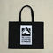 Handled Black Cotton Canvas Tote Bag / Fashionable Printed Canvas Tote Bags supplier