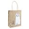 Fancy Cat Printed Jute Tote Bags With Soft Loop Handle Burlap Silk Screen supplier