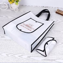 China Washable Black And White Foldable Tote Bag With Long High Hardness Rope factory
