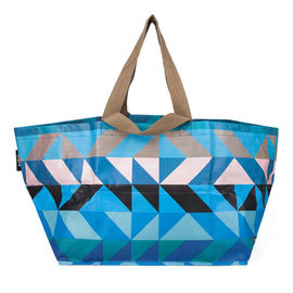 Handled Blue Polypropylene Tote Bags For Shopping And Promotion Silk Screen