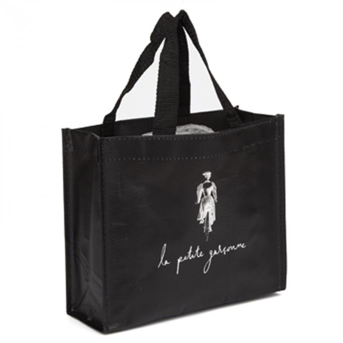 Small 100 Polypropylene Shopping Bags , Black Eco Friendly Shopping Bags