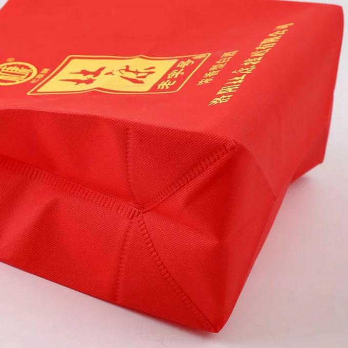 Deep Red Small Non Woven Bags / Summer Custom Printed Non Woven Bags