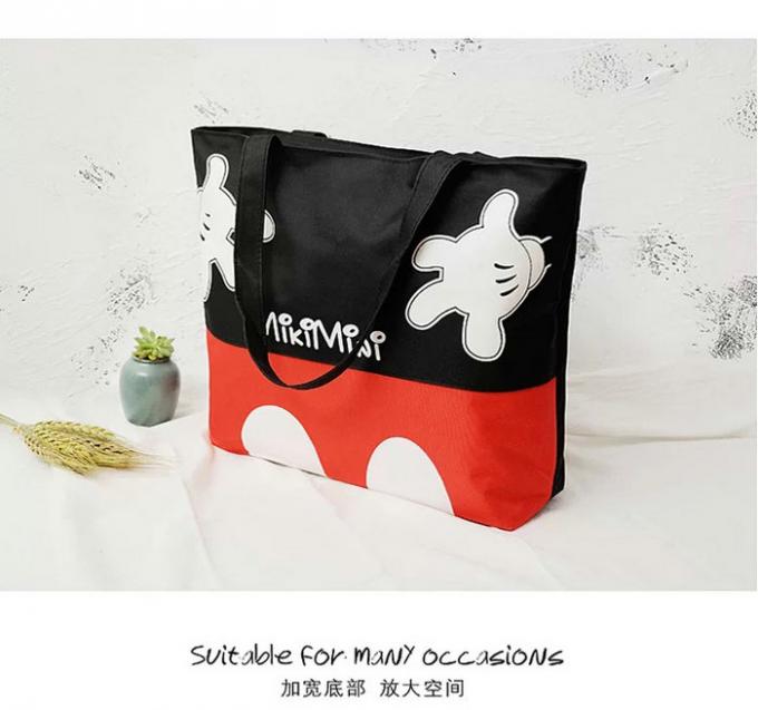 Washable Small Black Canvas Tote Bags / Colorful Canvas Tote Handbag