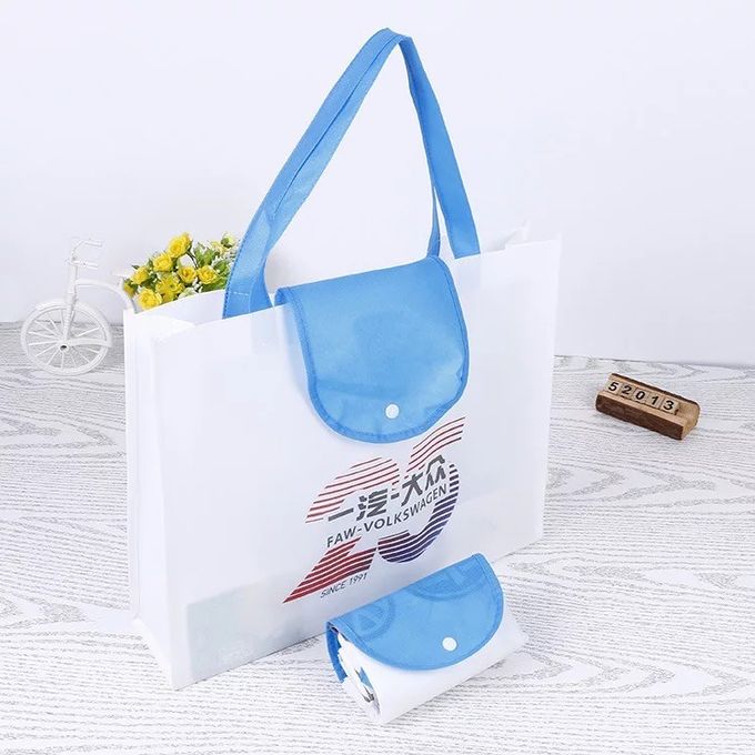Collapsible Recycle Foldable Shopping Bag / Blue Folding Grocery Bags