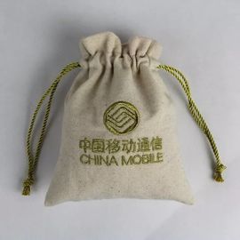 Eco Friendly Cotton Canvas Drawstring Bag For Shopping Silk Screen Printing