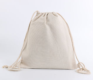 Pure Natural Calico Sports Drawstring Backpacks With Logo Print Wash In The Water